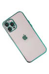 Mey İthalat®  iPhone 12 Pro Max Kılıf  Lensli Silikon - Yeşil