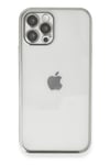 Mey İthalat®  iPhone 12 Pro Max Kılıf  Lensli Silikon - Gümüş