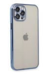 Mey İthalat®  iPhone 12 Pro Max Kılıf  Lensli Silikon - Açık Mavi