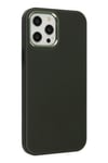 Mey İthalat®  iPhone 12 Pro Max Kılıf Asya Deri Silikon - Koyu Yeşil