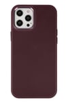 Mey İthalat®  iPhone 12 Pro Max Kılıf Asya Deri Silikon - Mürdüm
