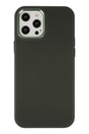 Mey İthalat®  iPhone 12 Pro Max Kılıf Asya Deri Silikon - Koyu Yeşil