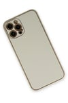 Mey İthalat®  iPhone 12 Pro Max Kılıf Coco Deri Silikon Kapak - Beyaz