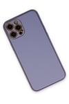 Mey İthalat®  iPhone 12 Pro Max Kılıf Coco Deri Silikon Kapak - Açık Lila