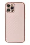 Mey İthalat®  iPhone 12 Pro Max Kılıf Coco Karbon Silikon - Pembe