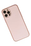 Mey İthalat®  iPhone 12 Pro Max Kılıf Coco Karbon Silikon - Pembe