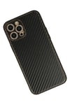 Mey İthalat®  iPhone 12 Pro Max Kılıf Coco Karbon Silikon - Siyah