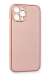 Mey İthalat®  iPhone 12 Pro Max Kılıf Coco Deri Silikon Kapak - Pembe