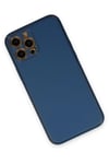 Mey İthalat®  iPhone 12 Pro Max Kılıf Coco Deri Silikon Kapak - Açık Mavi