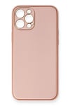 Mey İthalat®  iPhone 12 Pro Max Kılıf Coco Deri Silikon Kapak - Pembe