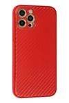 Mey İthalat®  iPhone 12 Pro Max Kılıf Coco Karbon Silikon - Kırmızı