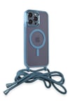 Mey İthalat®  iPhone 12 Pro Max Kılıf Divo Lazer Askılı Magsafe Kapak - Sierra Blue