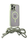 Mey İthalat®  iPhone 12 Pro Max Kılıf Divo Lazer Askılı Magsafe Kapak - Koyu Yeşil