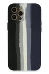 Mey İthalat®  iPhone 12 Pro Max Kılıf Ebruli Lansman Silikon - Siyah-Lacivert