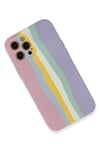 Mey İthalat®  iPhone 12 Pro Max Kılıf Ebruli Lansman Silikon - Pembe-Lila