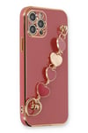 Mey İthalat®  iPhone 12 Pro Max Kılıf Esila Silikon - Kırmızı