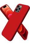 Mey İthalat®  iPhone 12 Pro Max Kılıf First Silikon - Koyu Kırmızı