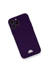 Mey İthalat®  iPhone 12 Pro Max Kılıf Kelvin Kartvizitli Silikon - Derin Mor