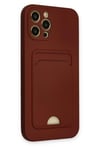 Mey İthalat®  iPhone 12 Pro Max Kılıf Kelvin Kartvizitli Silikon - Bordo