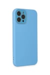 Mey İthalat®  iPhone 12 Pro Max Kılıf Lansman Glass Kapak - Mavi