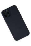 Mey İthalat®  iPhone 12 Pro Max Kılıf Lansman Glass Kapak - Lacivert