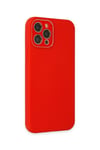 Mey İthalat®  iPhone 12 Pro Max Kılıf Lansman Glass Kapak - Kırmızı