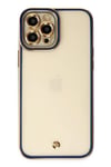 Mey İthalat®  iPhone 12 Pro Max Kılıf Liva Lens Silikon - Mavi