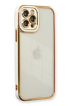 Mey İthalat®  iPhone 12 Pro Max Kılıf Liva Lens Silikon - Beyaz