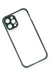Mey İthalat®  iPhone 12 Pro Max Kılıf Miami Şeffaf Silikon - Koyu Yeşil