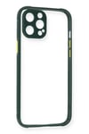 Mey İthalat®  iPhone 12 Pro Max Kılıf Miami Şeffaf Silikon - Koyu Yeşil