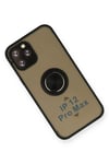 Mey İthalat®  iPhone 12 Pro Max Kılıf Montreal Yüzüklü Silikon Kapak - Siyah