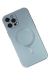 Mey İthalat®  iPhone 12 Pro Max Kılıf Moshi Lens Magneticsafe Silikon - Sierra Blue