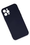 Mey İthalat®  iPhone 12 Pro Max Kılıf Nano içi Kadife Silikon - Lacivert
