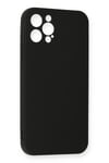 Mey İthalat®  iPhone 12 Pro Max Kılıf Nano içi Kadife Silikon - Siyah