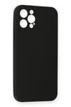 Mey İthalat®  iPhone 12 Pro Max Kılıf Nano içi Kadife Silikon - Siyah