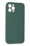 Mey İthalat®  iPhone 12 Pro Max Kılıf Nano içi Kadife Silikon - Koyu Yeşil
