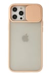 Mey İthalat®  iPhone 12 Pro Max Kılıf Palm Buzlu Kamera Sürgülü Silikon - Pembe