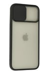 Mey İthalat®  iPhone 12 Pro Max Kılıf Palm Buzlu Kamera Sürgülü Silikon - Siyah