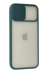 Mey İthalat®  iPhone 12 Pro Max Kılıf Palm Buzlu Kamera Sürgülü Silikon - Yeşil