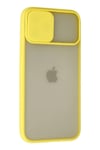 Mey İthalat®  iPhone 12 Pro Max Kılıf Palm Buzlu Kamera Sürgülü Silikon - Sarı