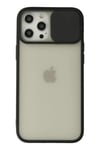 Mey İthalat®  iPhone 12 Pro Max Kılıf Palm Buzlu Kamera Sürgülü Silikon - Siyah