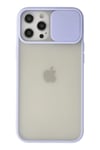 Mey İthalat®  iPhone 12 Pro Max Kılıf Palm Buzlu Kamera Sürgülü Silikon - Lila
