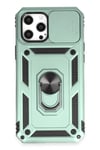Mey İthalat®  iPhone 12 Pro Max Kılıf Pars Lens Yüzüklü Silikon - Yeşil