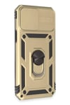 Mey İthalat®  iPhone 12 Pro Max Kılıf Pars Lens Yüzüklü Silikon - Gold