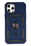Mey İthalat®  iPhone 12 Pro Max Kılıf Pars Lens Yüzüklü Silikon - Lacivert