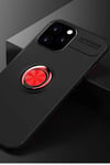 Mey İthalat®  iPhone 12 Pro Max Kılıf Range Yüzüklü Silikon - Siyah-Kırmızı