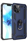 Mey İthalat®  iPhone 12 Pro Max Kılıf Sofya Yüzüklü Silikon Kapak - Lacivert