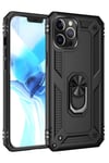 Mey İthalat®  iPhone 12 Pro Max Kılıf Sofya Yüzüklü Silikon Kapak - Siyah