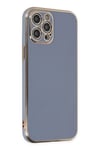 Mey İthalat®  iPhone 12 Pro Max Kılıf Volet Silikon - Mavi