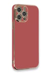 Mey İthalat®  iPhone 12 Pro Max Kılıf Volet Silikon - Kırmızı